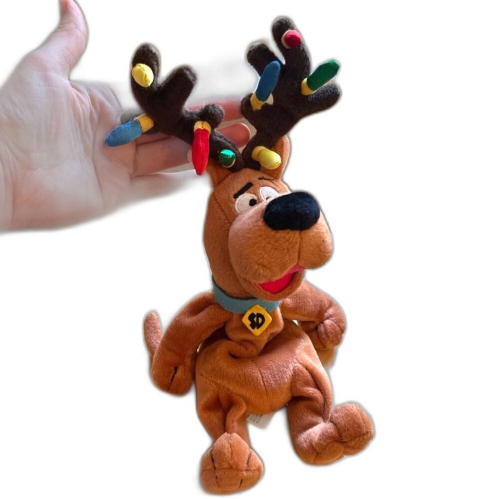 Vintage 1998 Warner Bros Scooby-Doo Reindeer Lights Plush Holiday Gift Decor